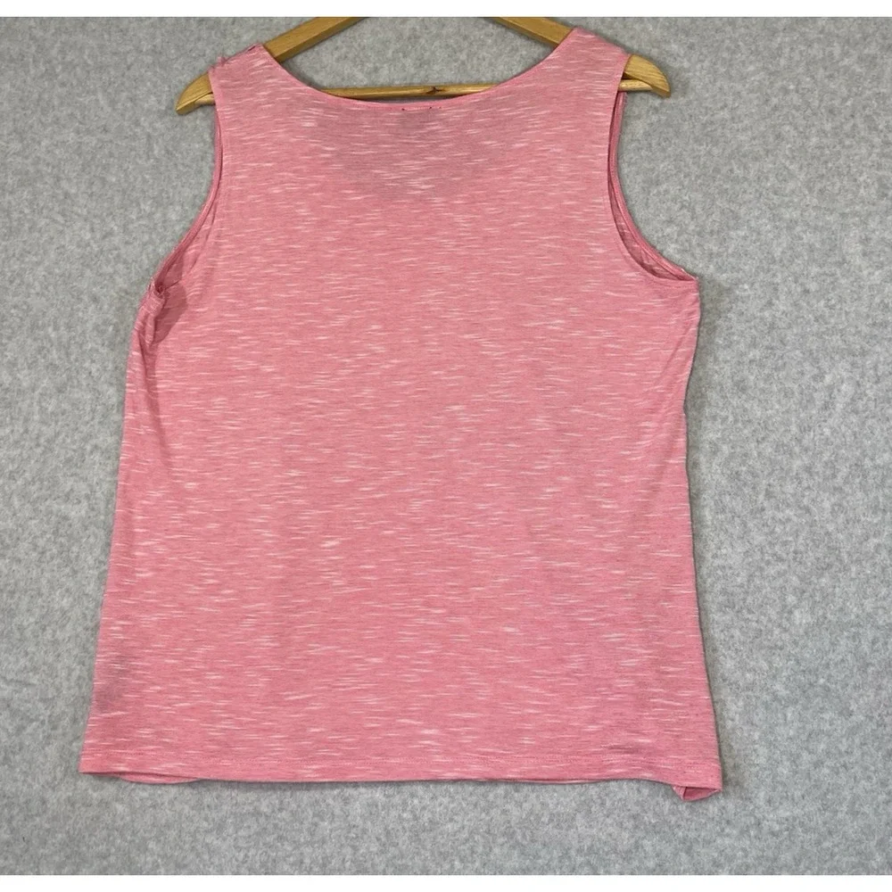 Rafaella Tank Top Women's Size‎ Large Pink Sequins Ruffles Light Weight